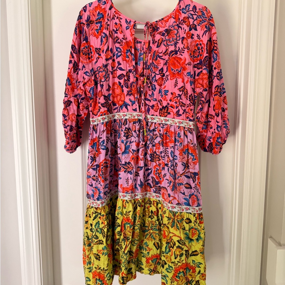 Anthropologie MABEL Dress Tunic Sz M Multi-Color Floral Print